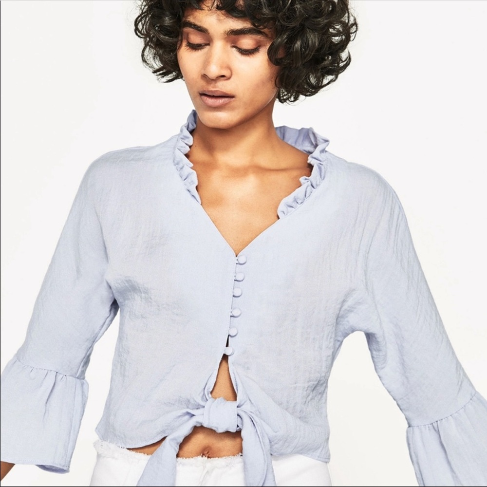 Brand New button tie v neck blouse